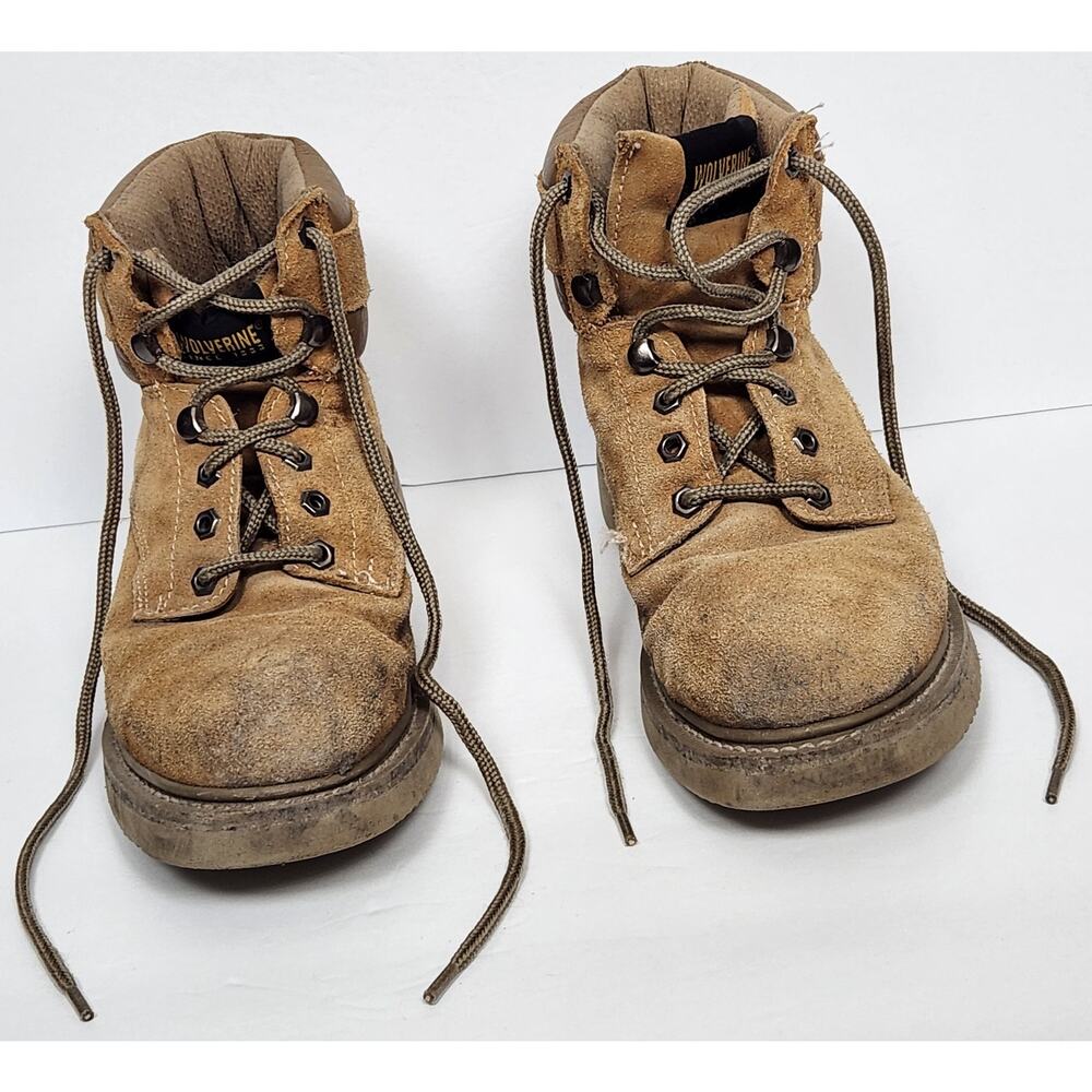 WOLVERINE Boots Mens Size 8 Brown Lace Up Leather Upper Oil Resistant Work Hike